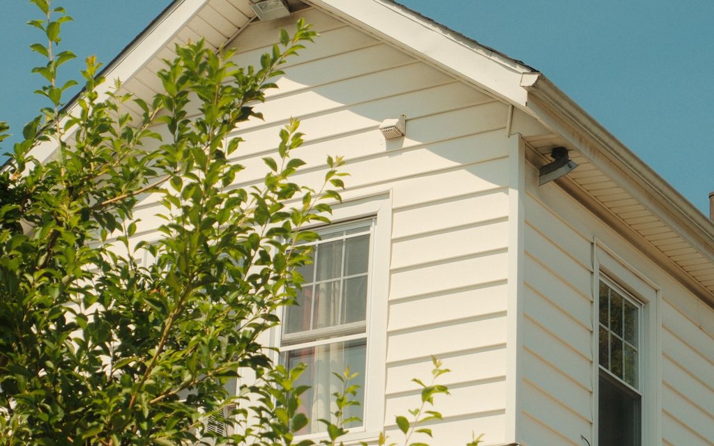 Storm-damaged roofline on a Florida home